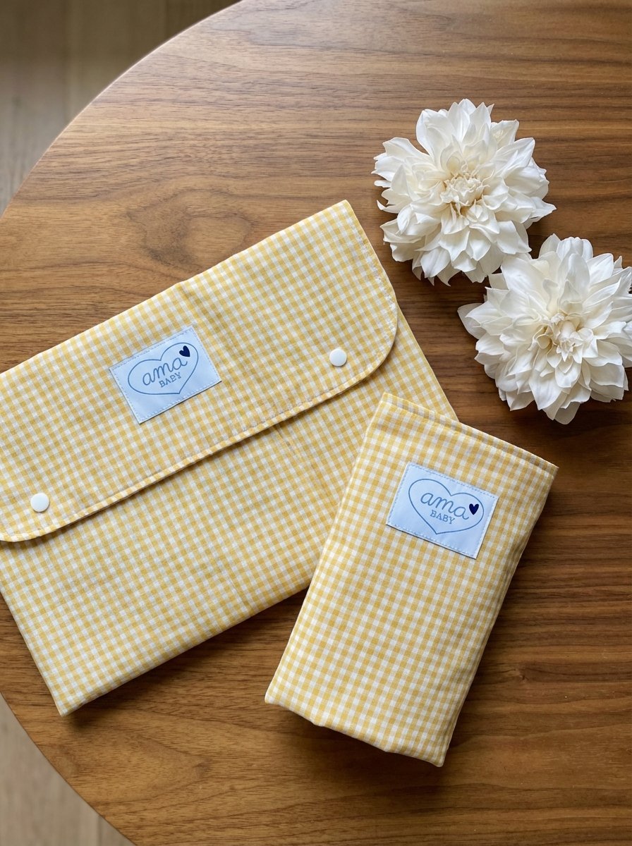 VICHY AMARILLO-4 Hamaca Amababy con estampado Vichy Amarillo